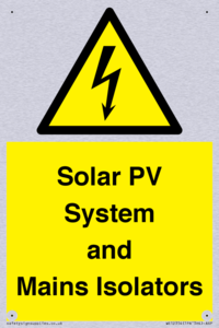 Solar PV System and Mains Isolators
